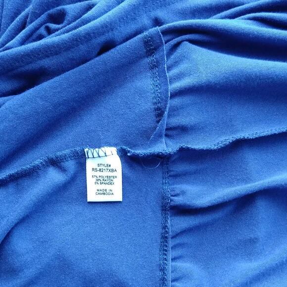 1X Zenana Smocked Tiered Midi Dress Lt Navy Blue Plus sized comfort brand new - Picture 9 of 14